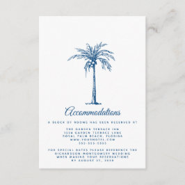 Tarjeta De Recepción Alojamiento de boda de playa azul moderno