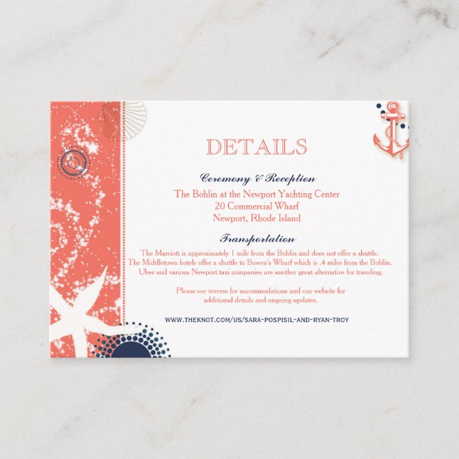 Tarjeta De Recepción Alojamiento de boda de Sara (Anverso)