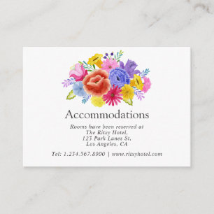 Tarjeta De Recepción Alojamiento de Boda Fiesta Mexicana Floral