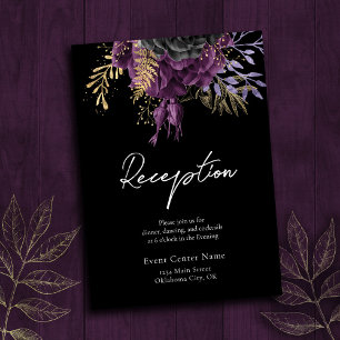 Tarjeta De Recepción Alojamiento de boda floral gótico incluido