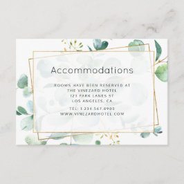 Tarjeta De Recepción Alojamiento de boda geométrico de eucalipto pastel