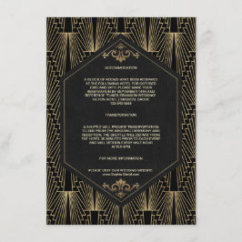 Tarjeta De Recepción Alojamiento de boda Glam Roaring 20s Gatsby