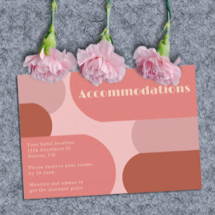Tarjeta De Recepción Alojamiento de Boda rosa de coral en los Arcos Ret