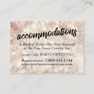 Tarjeta De Recepción Alojamiento de boda vintage, romántico, floral