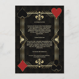 Tarjeta De Recepción Alojamiento de Bodas de Art Deco Casino Vegas Poke