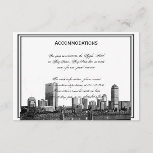 Tarjeta De Recepción Alojamiento de bodas de destino en Boston