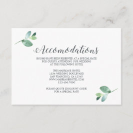 Tarjeta De Recepción Alojamiento de Bodas de follaje de Eucalyptus