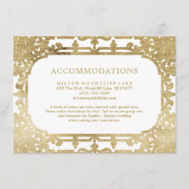 Tarjeta De Recepción Alojamiento de bodas vintage elegante y elegante e