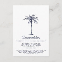 Tarjeta De Recepción Alojamiento de casamiento en la playa de Palm Blue