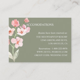 Tarjeta De Recepción Alojamiento de color acuático moderno