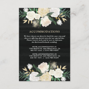 Tarjeta De Recepción Alojamiento de color acuático rústico Pale Peonies
