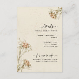 Tarjeta De Recepción Alojamiento de color de agua floral de Edelweiss v