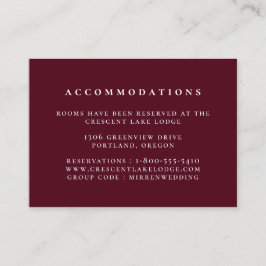 Tarjeta De Recepción Alojamiento de color negro rojo Boda