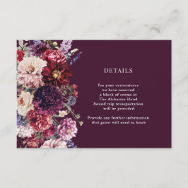 Tarjeta De Recepción Alojamiento de detalles de Dahlia Bunch en Flor de