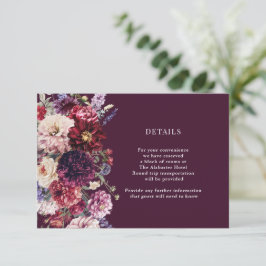 Tarjeta De Recepción Alojamiento de detalles de Dahlia Bunch en Flor de