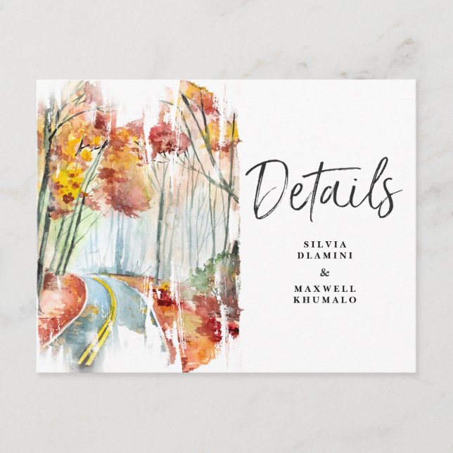 Tarjeta De Recepción Alojamiento de detalles de invitados de Boda de ot (Anverso)
