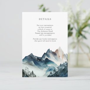 Tarjeta De Recepción Alojamiento de detalles de las montañas rusticas d