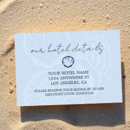 Tarjeta De Recepción Alojamiento de Hotel de Bodas de Conchas Marinas A