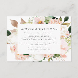 Tarjeta De Recepción Alojamiento de hotel para boda floral de primavera