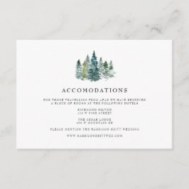 Tarjeta De Recepción Alojamiento de Hotel para Boda Minimalista Rústica