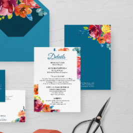 Tarjeta De Recepción Alojamiento de los detalles del Boda colorido de v