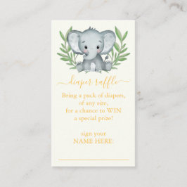 Tarjeta De Recepción Alojamiento de Raffle de Elefante Neutral de Verdo