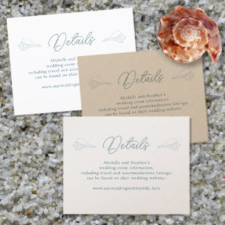 Tarjeta De Recepción Alojamiento de sitio web para Bodas de conchas de