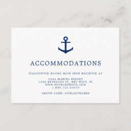 Tarjeta De Recepción Alojamiento elegante de Boda de Ancla Náutica