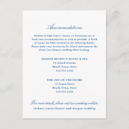 Tarjeta De Recepción Alojamiento elegante en el Hotel Navy Blue