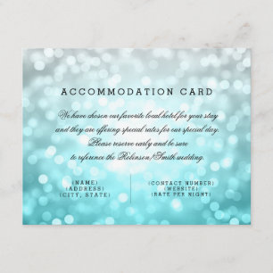 Tarjeta De Recepción Alojamiento elegante Playa Luces Purpurinas Ombre