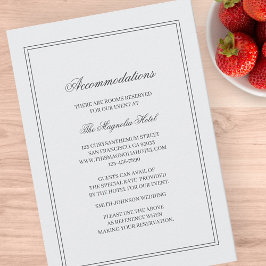 Tarjeta De Recepción Alojamiento elegante, sencillo y clásico, de Boda 