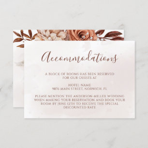 Tarjeta De Recepción Alojamiento en Boho Fall Wedding Flowers