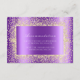 Tarjeta De Recepción Alojamiento en Hotel Boda Violeta Púrpura3