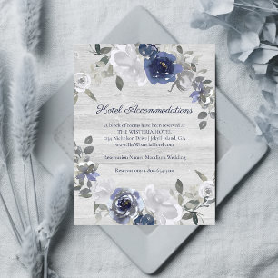 Tarjeta De Recepción Alojamiento en Hotel Floral Gris Azul de Plata Mar