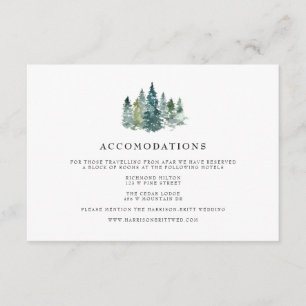 Tarjeta De Recepción Alojamiento en un hotel rústico Minimalista Boda