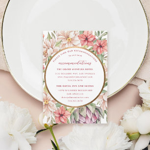 Tarjeta De Recepción Alojamiento Floral en Pastel Island Tropical