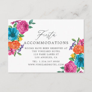 Tarjeta De Recepción Alojamiento Floral Fiesta