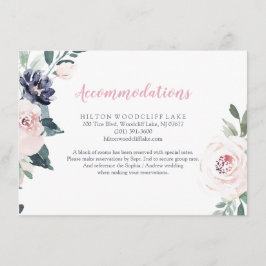 Tarjeta De Recepción Alojamiento floreado botánico