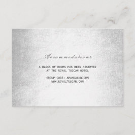 Tarjeta De Recepción Alojamiento Hotel de Boda de Invierno de Plata