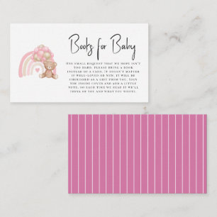 Tarjeta De Recepción Alojamiento minimalista de osito de peluche rosa m