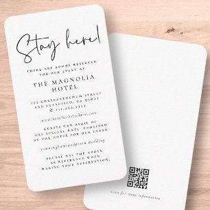 Tarjeta De Recepción Alojamiento Minimalista elegante y moderno en Moda