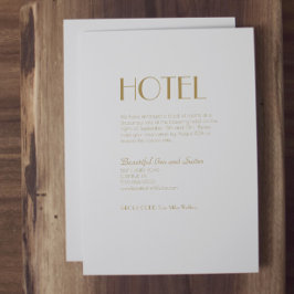 Tarjeta De Recepción Alojamiento minimalista Gold Moderno Deco Boda