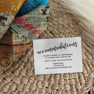 Tarjeta De Recepción Alojamiento moderno Boda de escritura a mano en ca