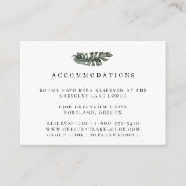 Tarjeta De Recepción Alojamiento moderno Boda de hojas tropicales