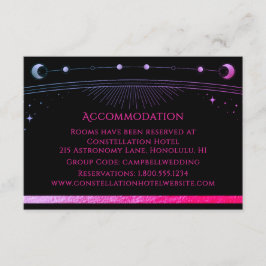 Tarjeta De Recepción Alojamiento moderno Celestial Black Purple