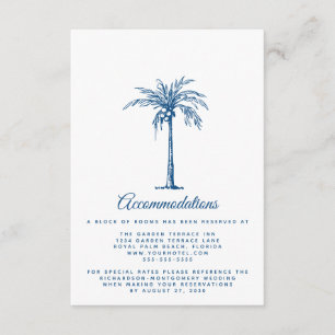 Tarjeta De Recepción Alojamiento moderno en Blue Beach Wedding