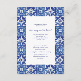 Tarjeta De Recepción Alojamiento moderno mediterráneo blanco Boda