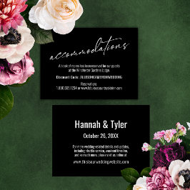 Tarjeta De Recepción Alojamiento moderno y elegante en negro