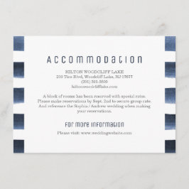 Tarjeta De Recepción Alojamiento náutico con franjas marinas de color a