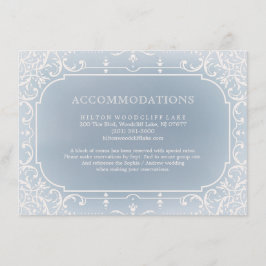 Tarjeta De Recepción Alojamiento nupcial romántico azul turbio